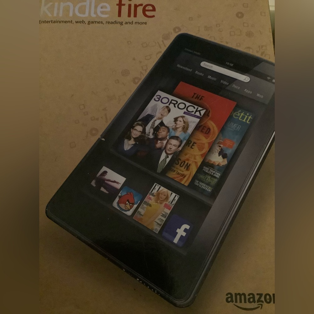 Never been used Amazon Kindle fire entertainment, web, games, reading and more.